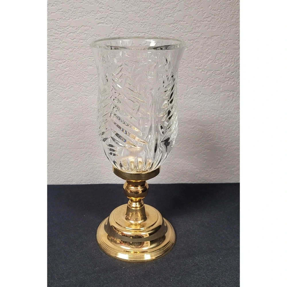 Vintage 1997 International Silver Company Crystal Tree Hurricane Lamp